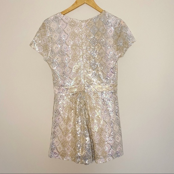 Sequin Party Romper in Champagne by 4SI3NNA size small Swifty Glitter Showgirl - Picture 7 of 8